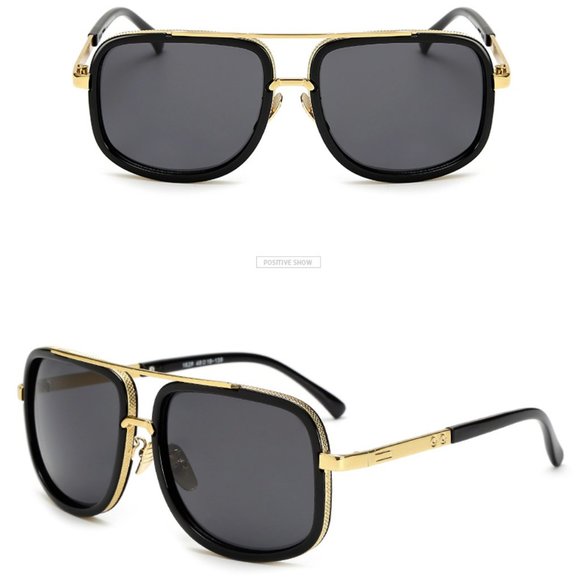 Fashion Sunglasses With Black And Gold Color Frame - Picture 3 of 5